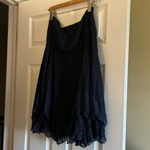 Anne Klein Blue/Black Handkerchief Hem Skirt